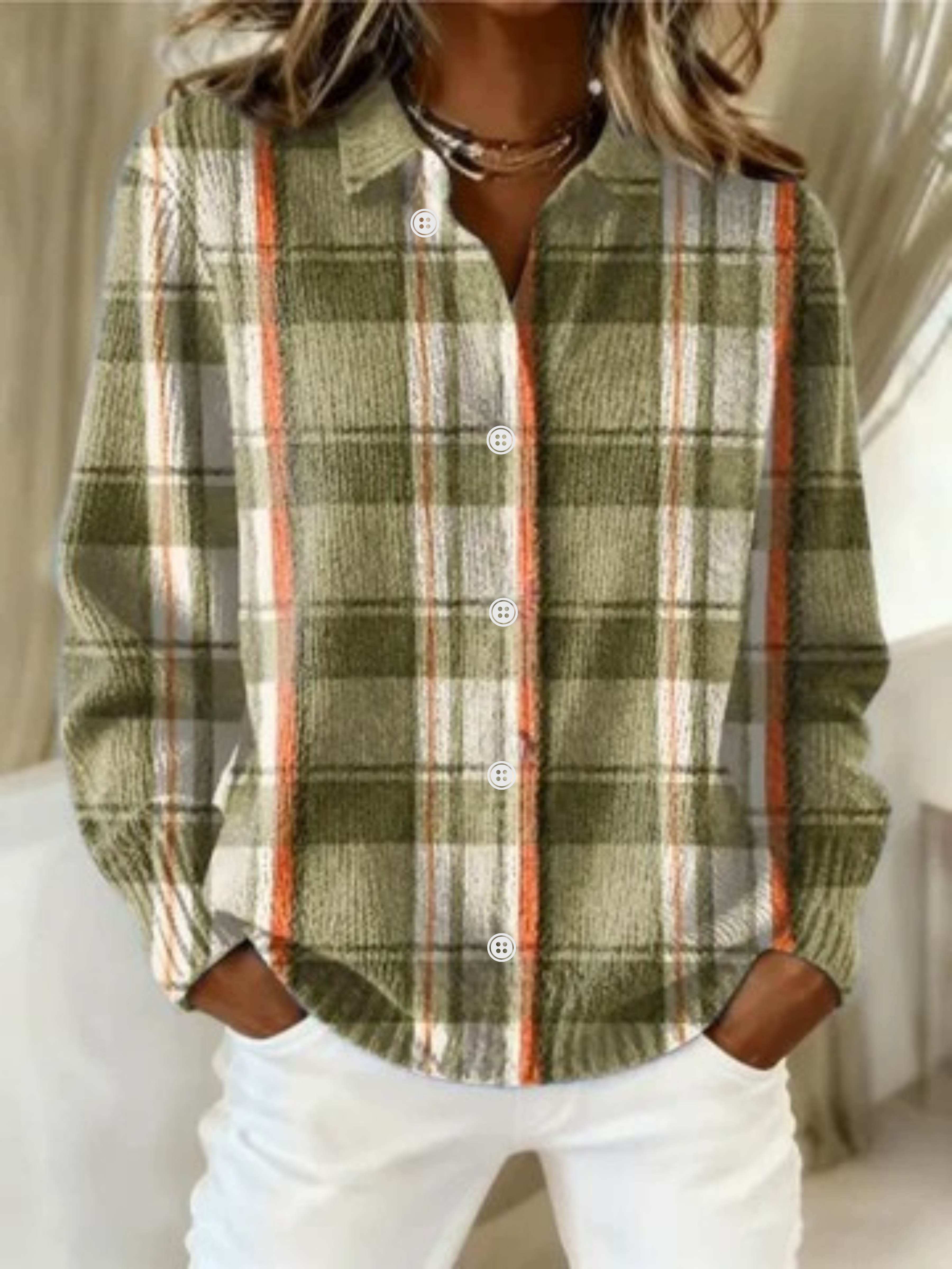 Nina | Checked Knit Blouse
