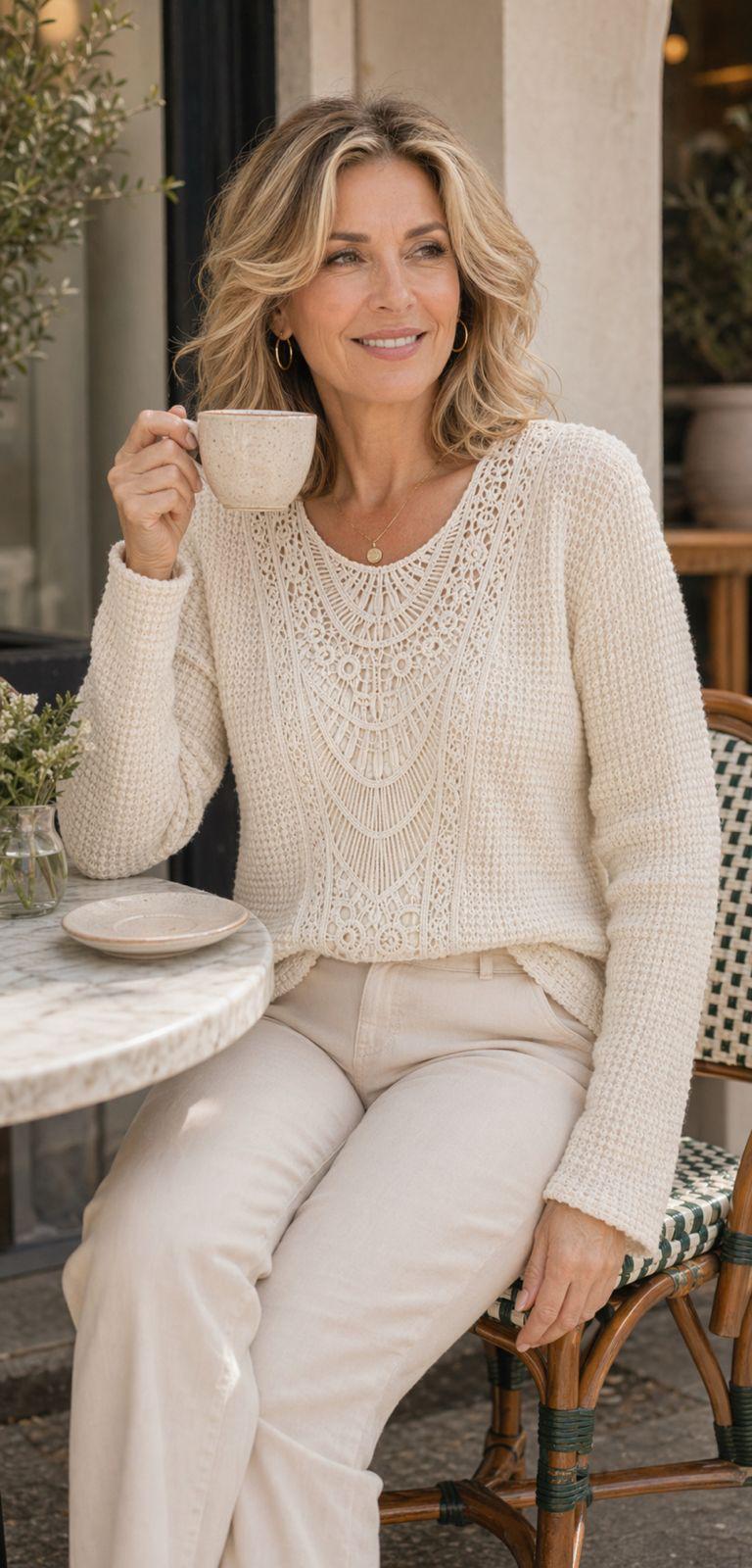 Caroline | Elegant Ibiza Knit Top..