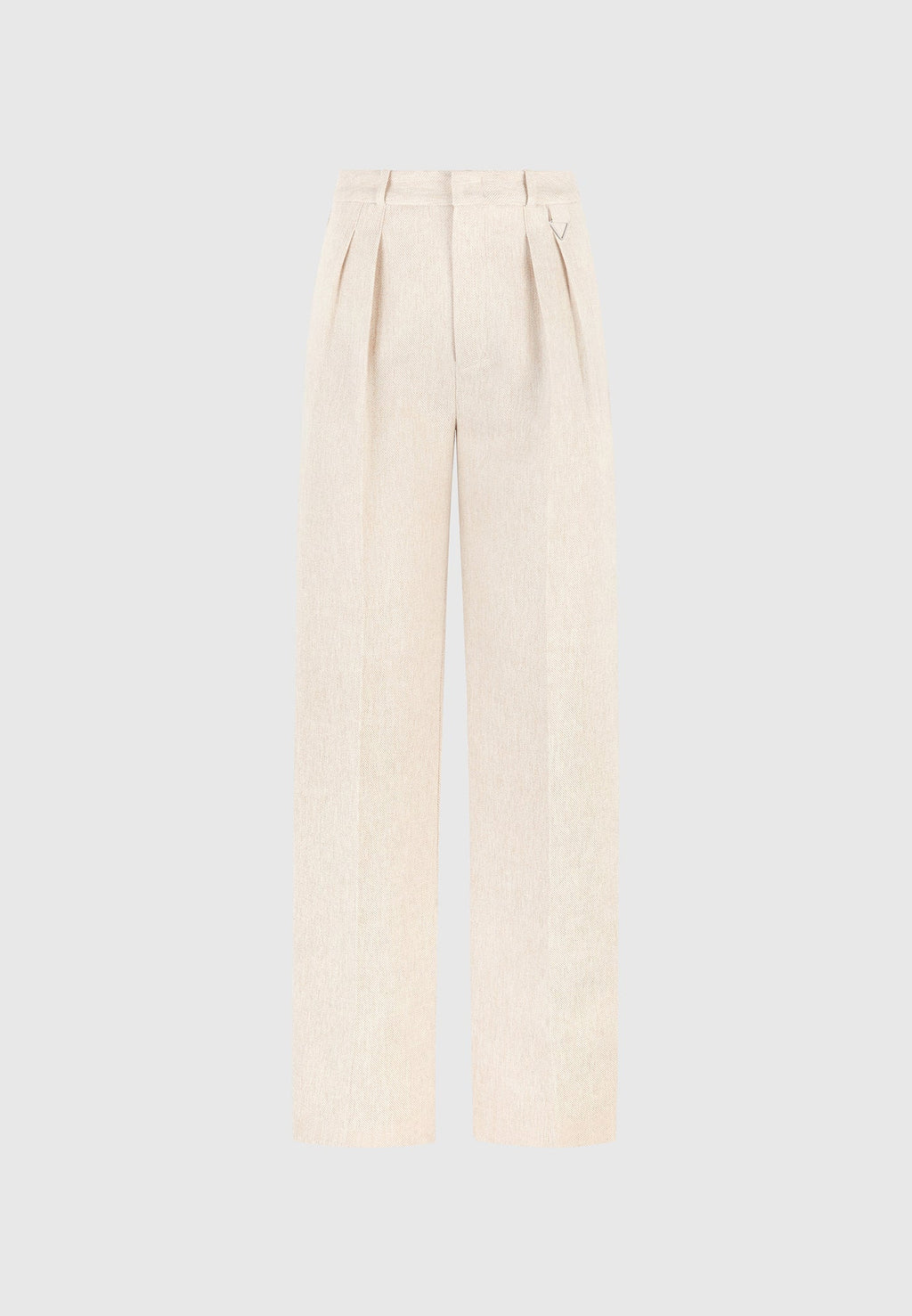 Julie - Linen Twin Pleat Trousers - Natural