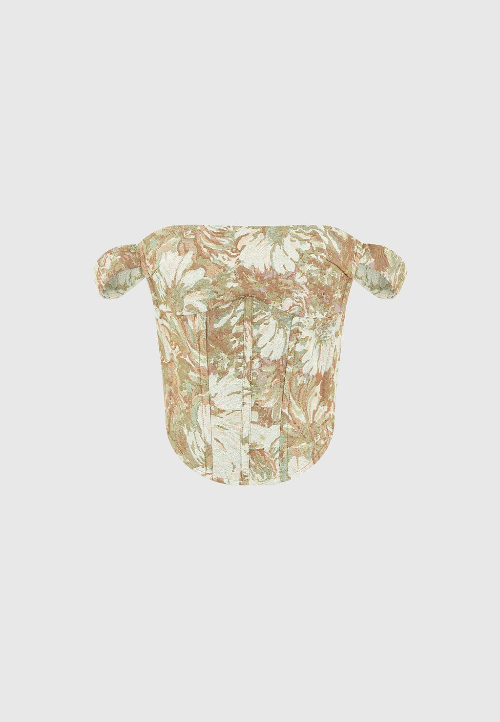 Bonnie - Jacquard Bardot Corset Top - Sage