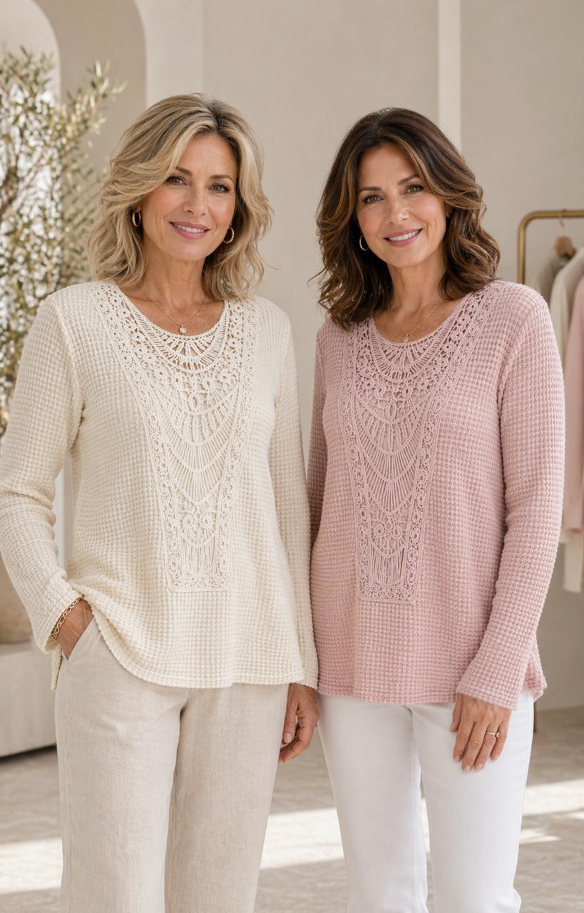Caroline | Elegant Ibiza Knit Top