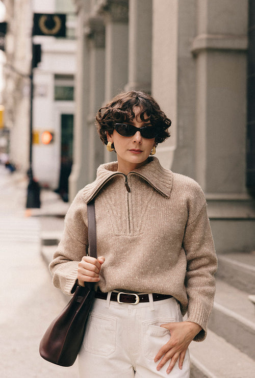 Brown Textured Leather Belt