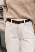 Brown Textured Leather Belt