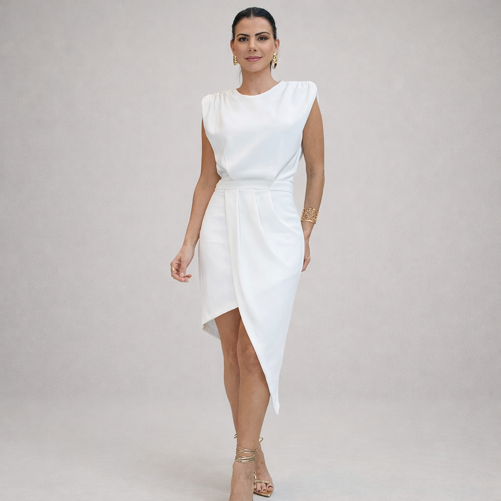 Alessia™ | Elegant dress with structured asymmetric line