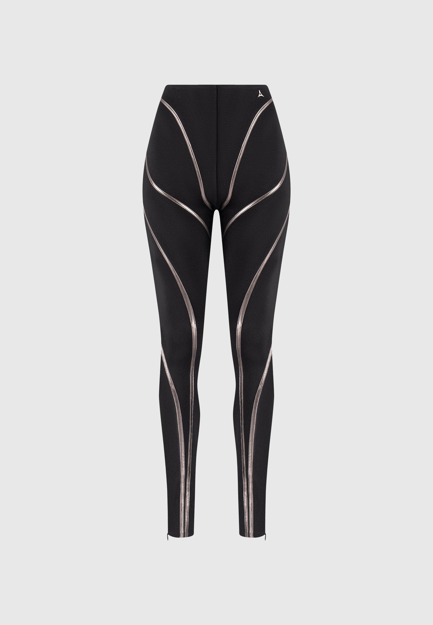 Chrome Piped Contour Leggings - Black