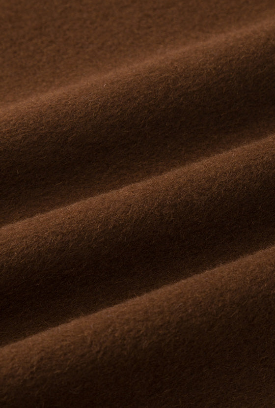 Carina Wool & Silk Scarf Coat - Chocolate