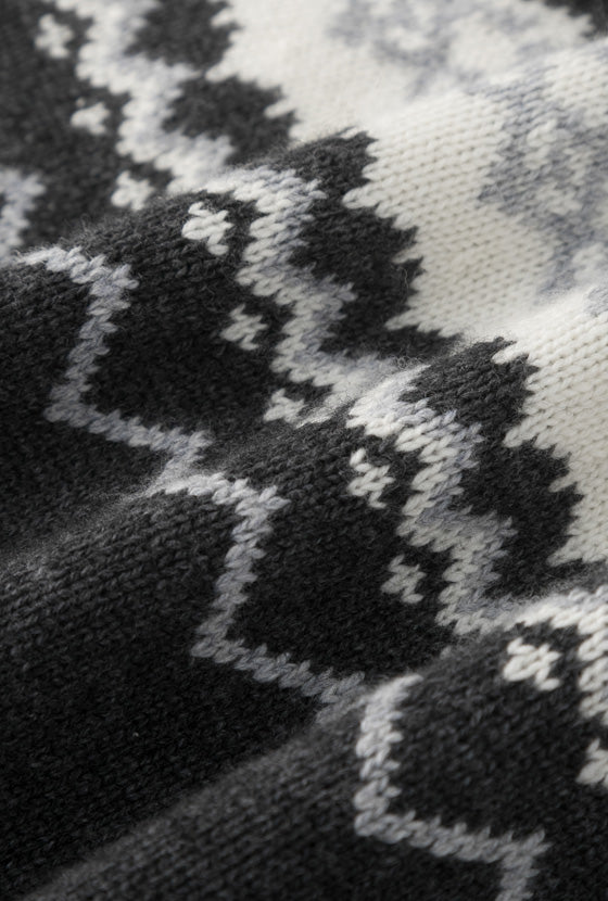 Cohen Fair Isle Wool Cardigan - Charcoal