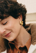 Gold Round Plate Earrings