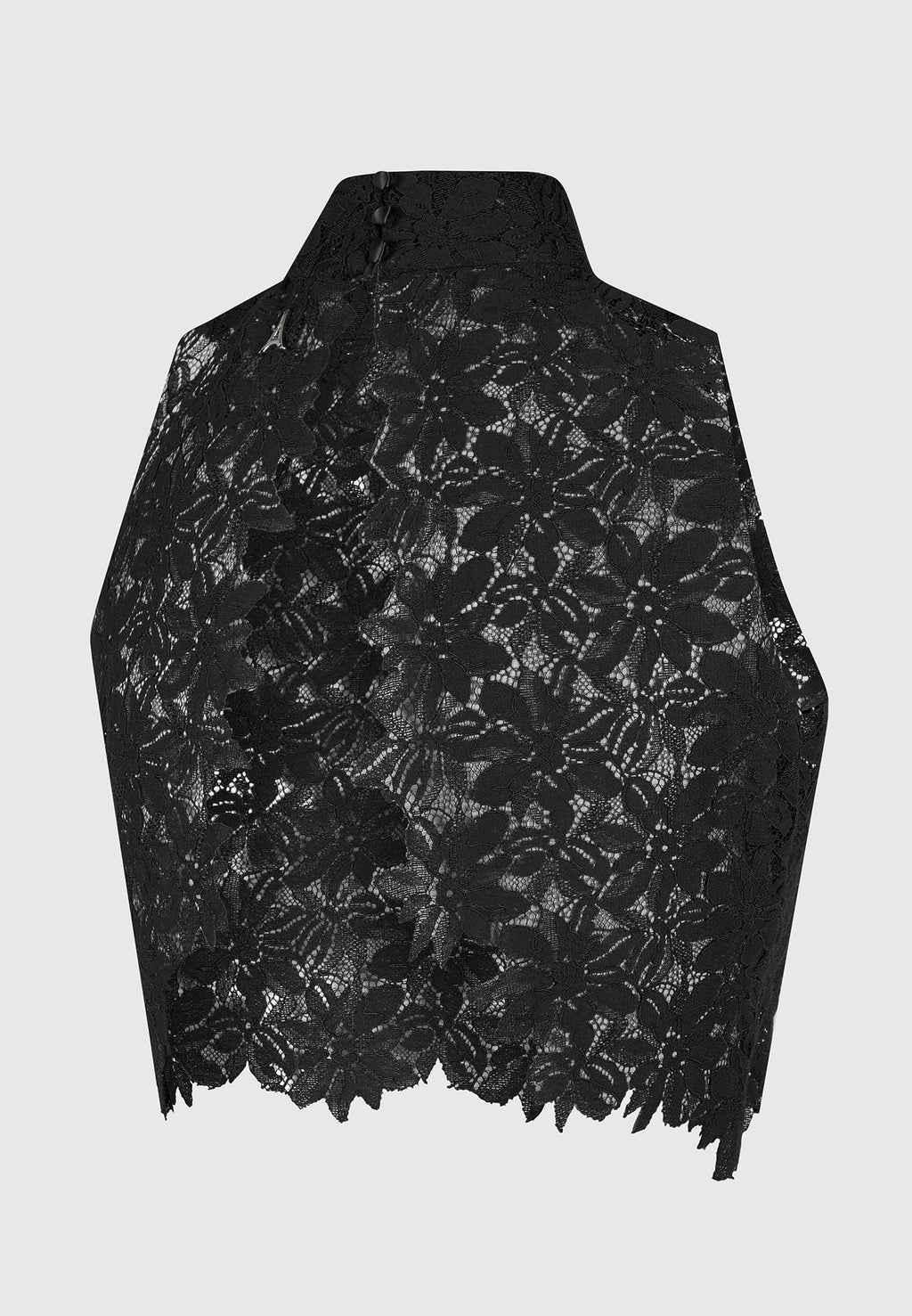 Lace Open Back Top - Black