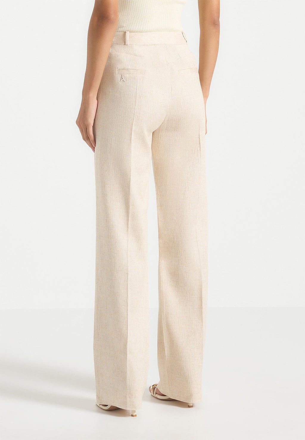 Julie - Linen Twin Pleat Trousers - Natural