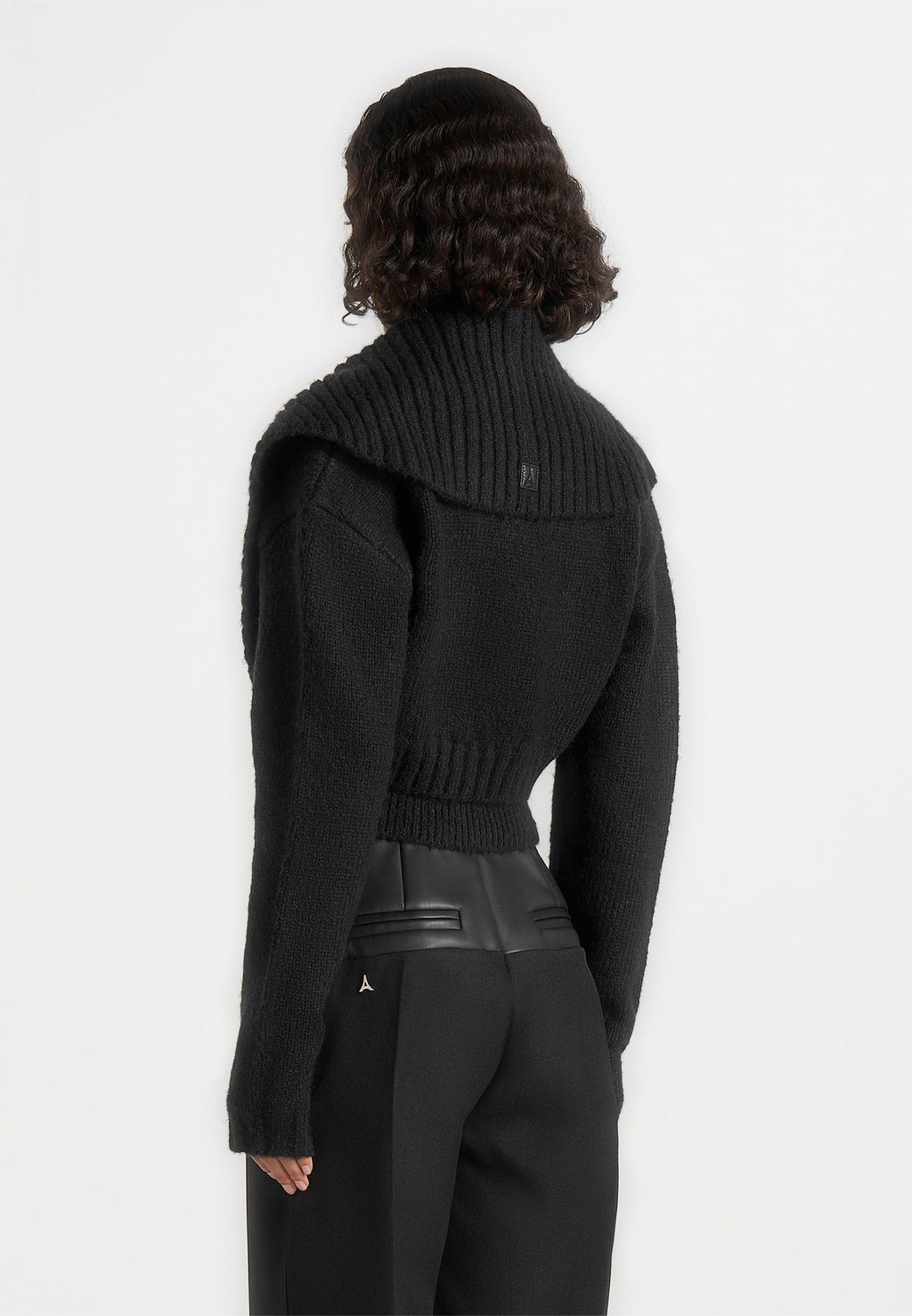 Emya - 2-in-1 Knit Shrug With Twisted Bandeau Top - Black