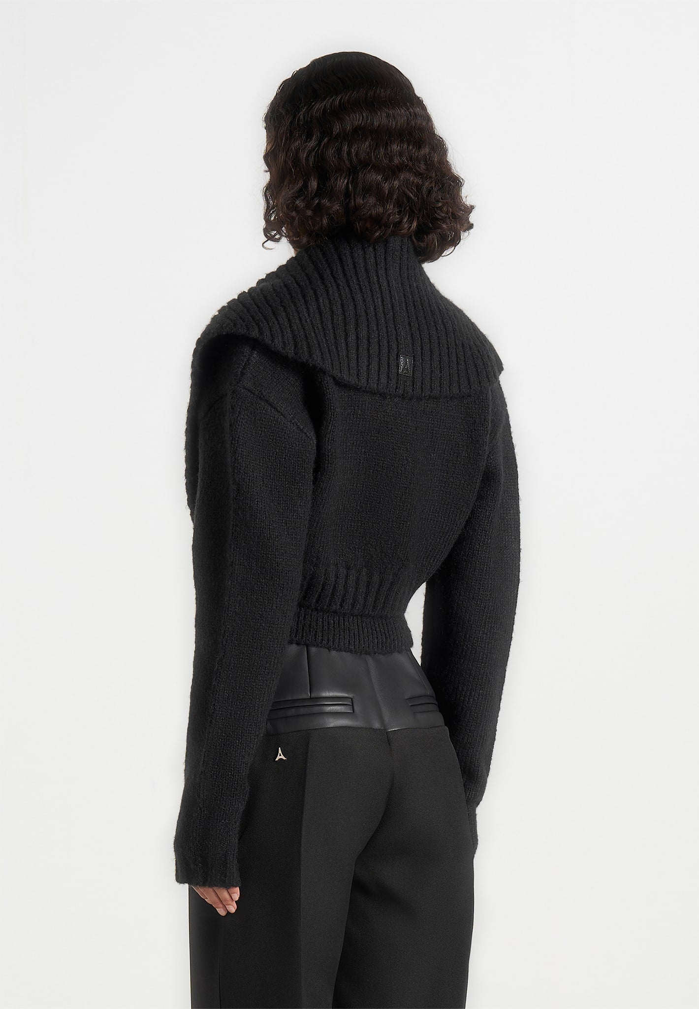 Emya - 2-in-1 Knit Shrug With Twisted Bandeau Top - Black