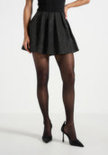 Rhinestone Pleated Mini Skort - Black