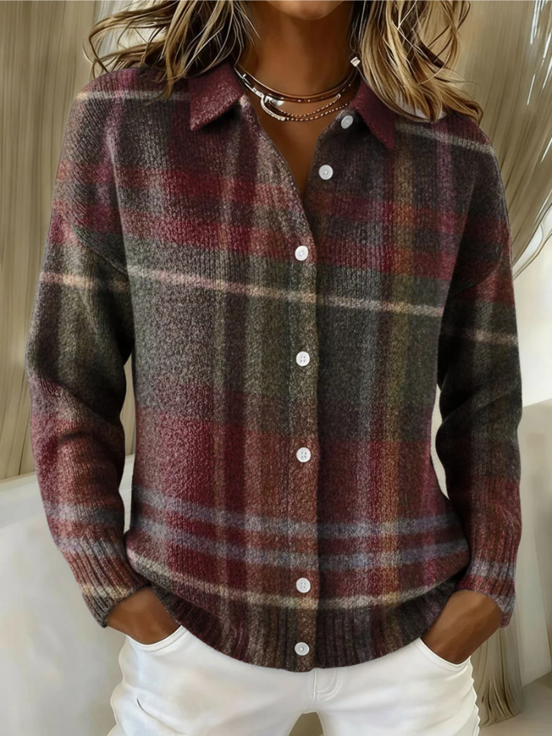Emily | Checked Knit Blouse