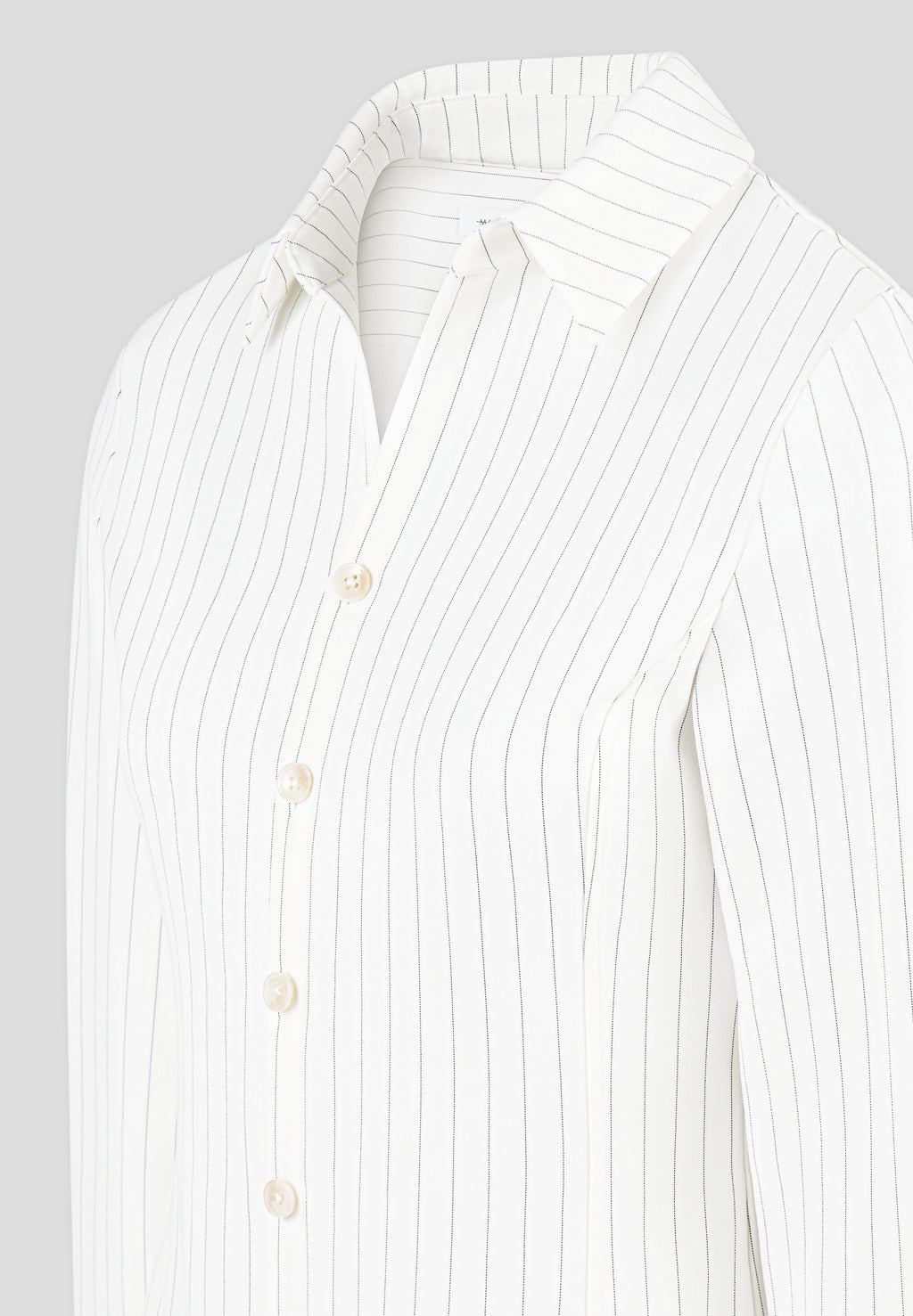 Sonia - Pinstripe Angled Shirt - White