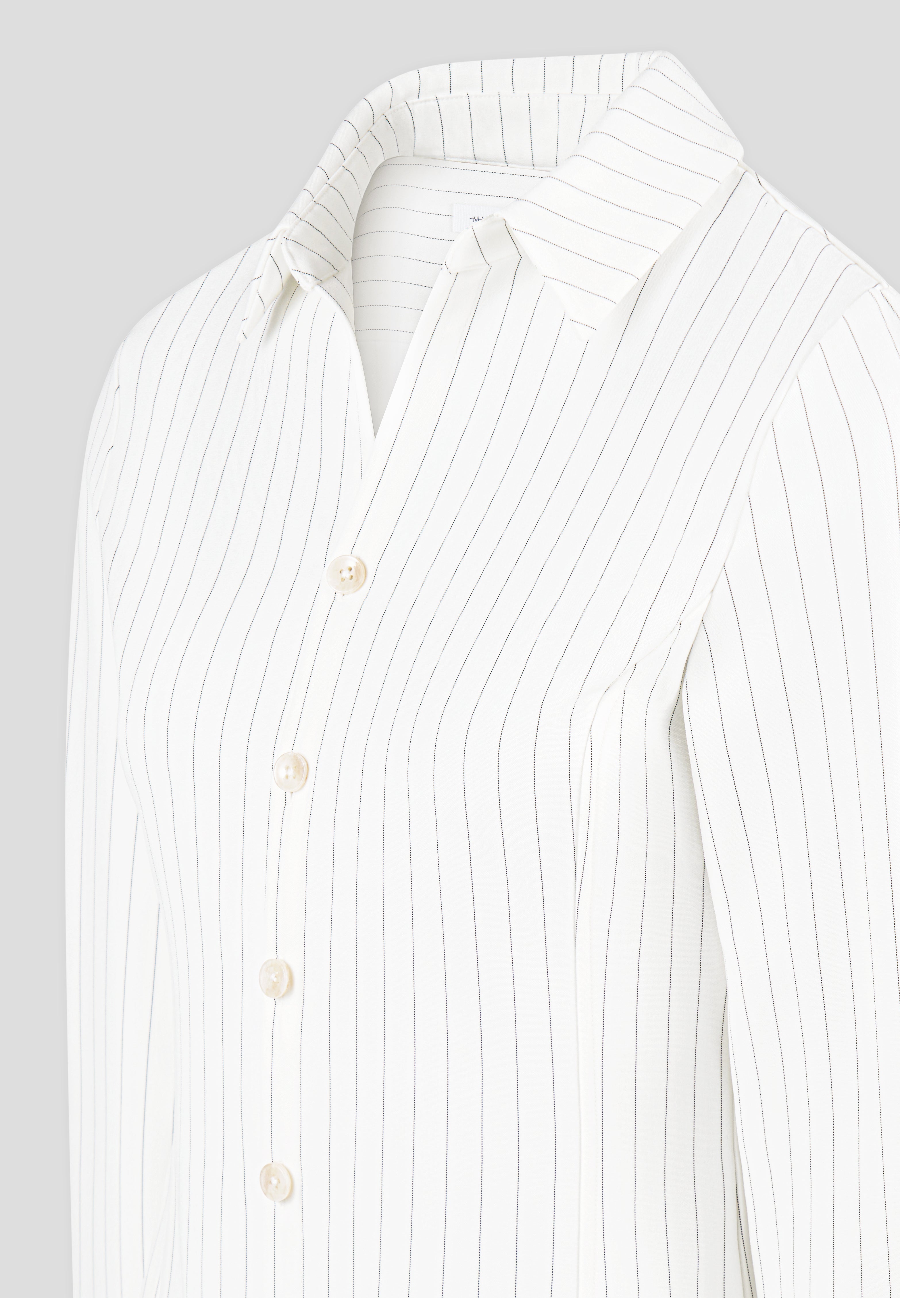 Sonia - Pinstripe Angled Shirt - White