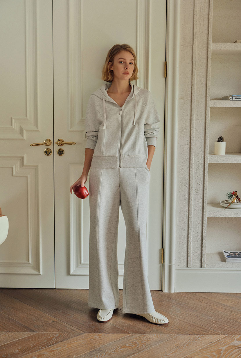 Chase Cotton Straight Leg Pants - Heather White