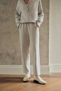 Corey Cotton Tapered Pants - Heather White