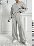 BETH™ - Casual Solid Color Sweatshirt & Pants Set for Outdoor Comfort