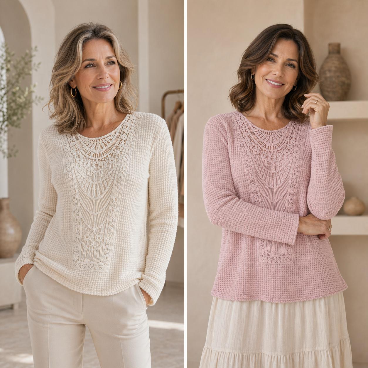 Caroline | Elegant Ibiza Knit Top..