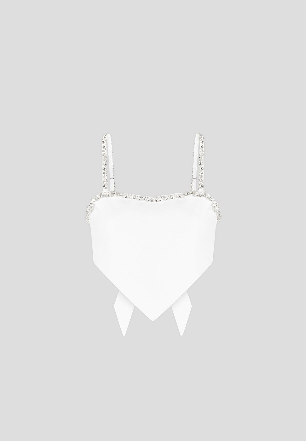 Eloise - Embellished Strap Handkerchief Top - White