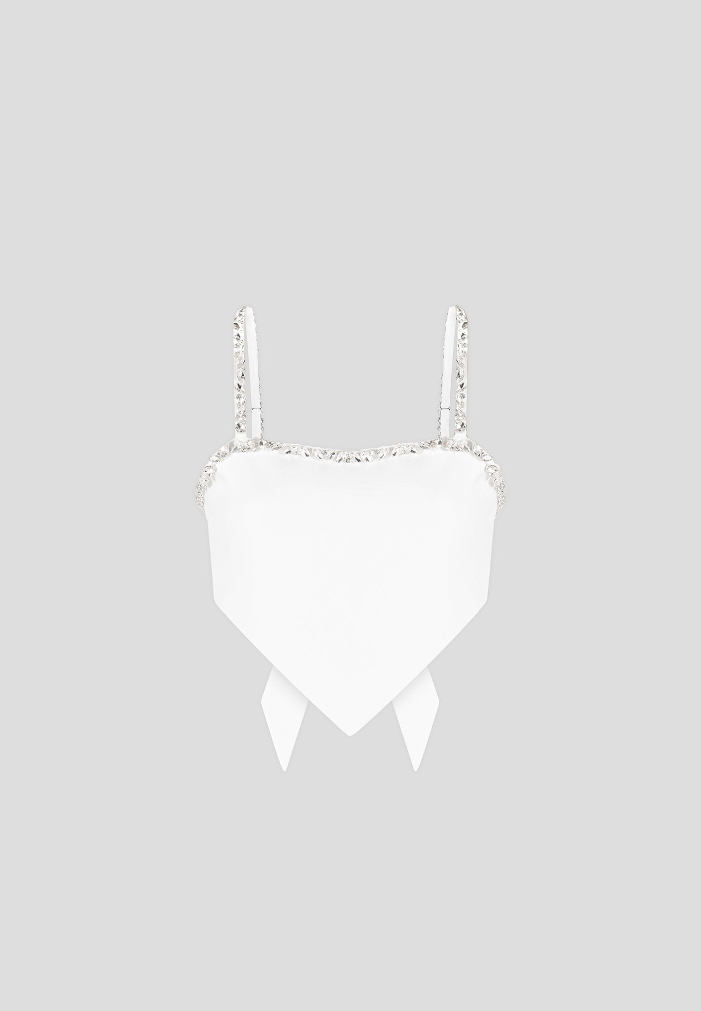 Eloise - Embellished Strap Handkerchief Top - White