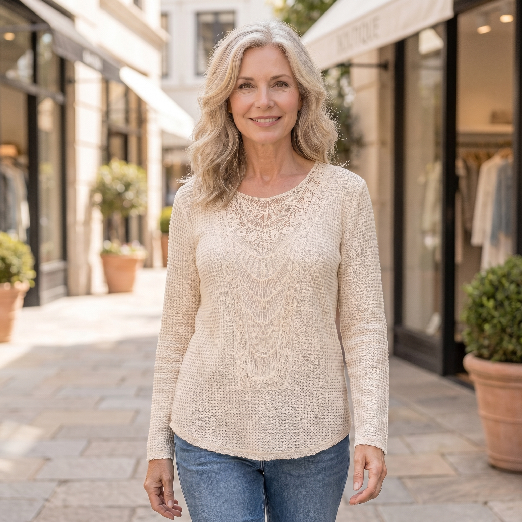 Caroline | Elegant Ibiza Knit Top