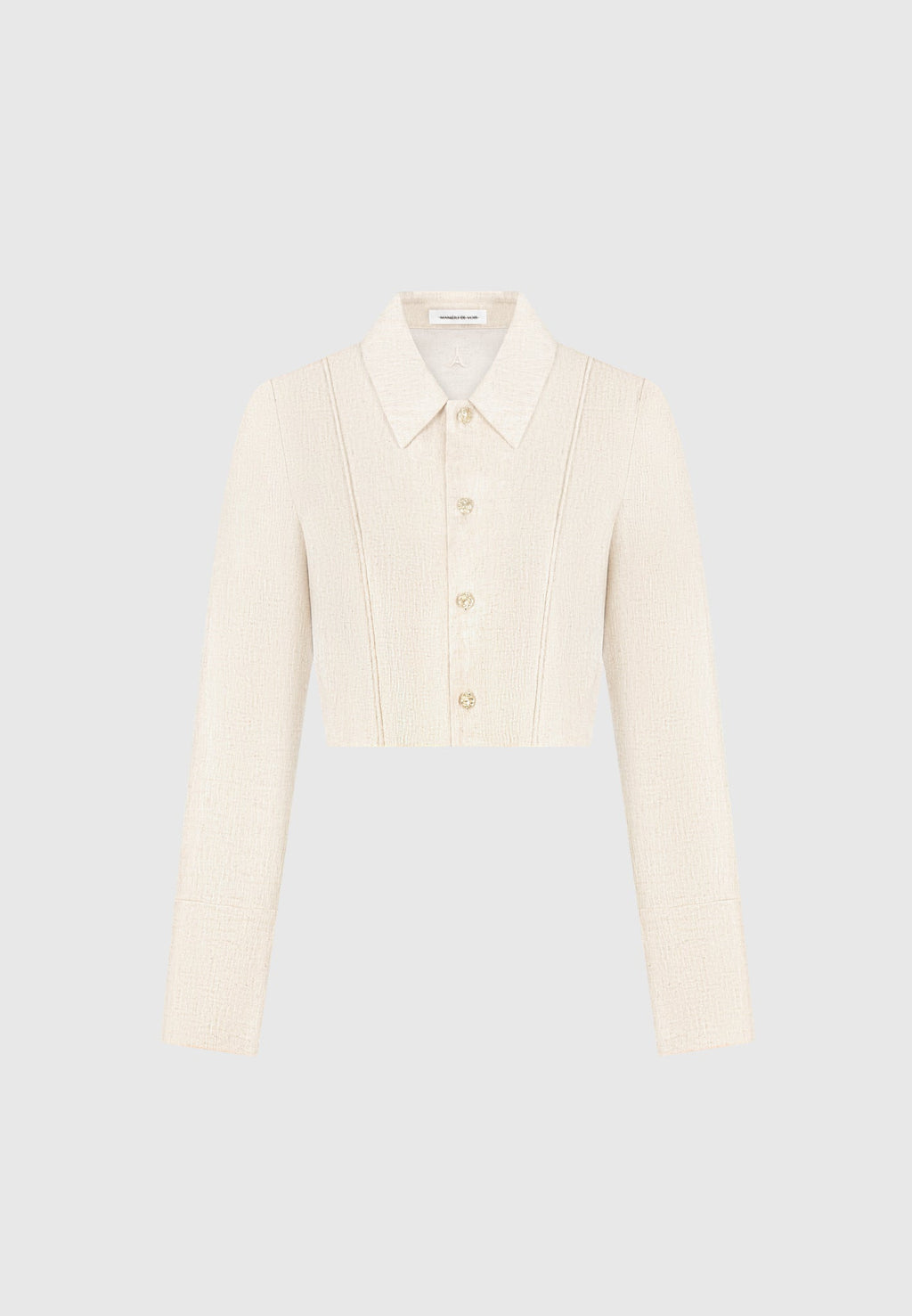 Florine - Linen Pintuck Cropped Shirt - Natural