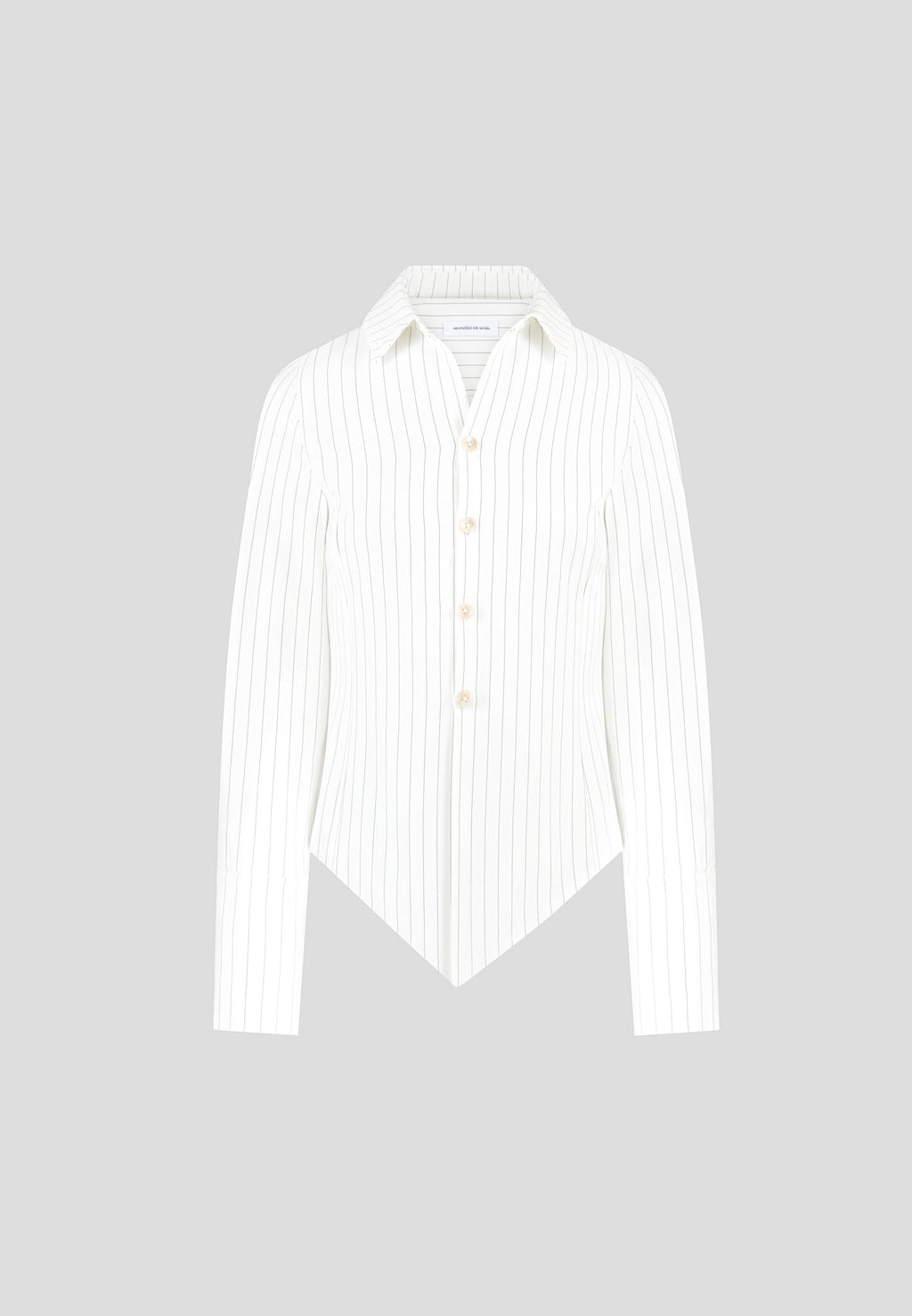 Sonia - Pinstripe Angled Shirt - White